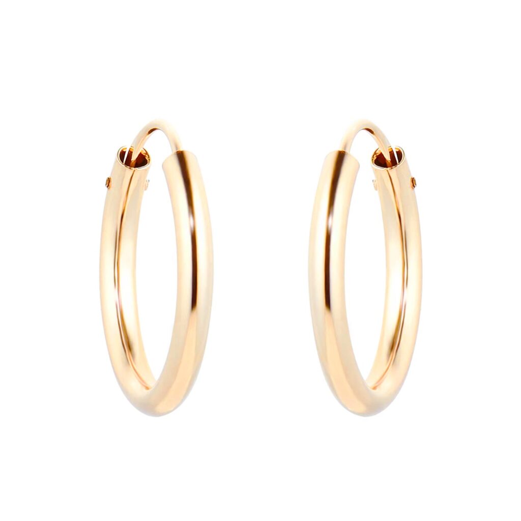 9ct Yellow Gold 13mm Hoop Earrings