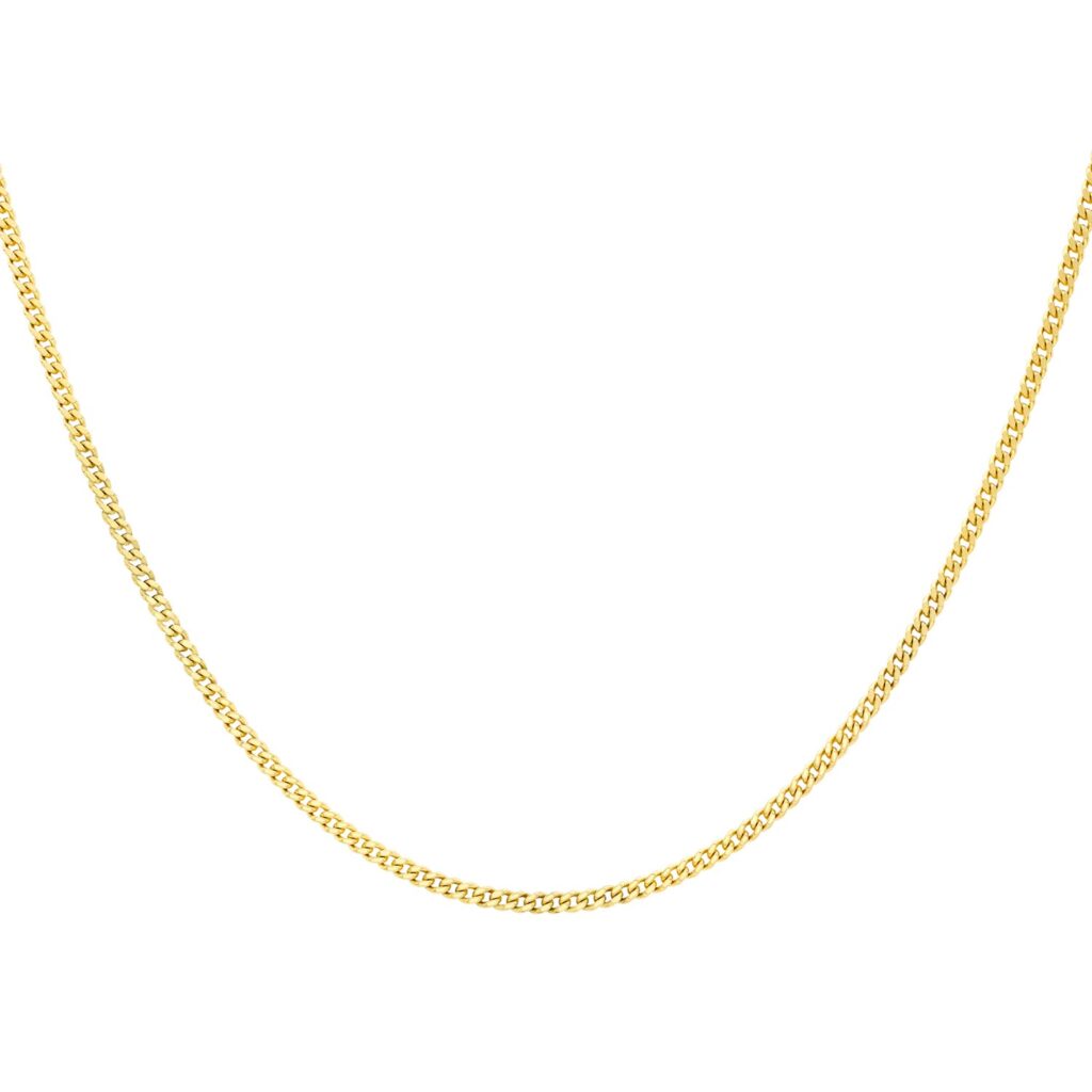 9ct Yellow Gold 60cm (24_) Curb Chain 0.8mm Width