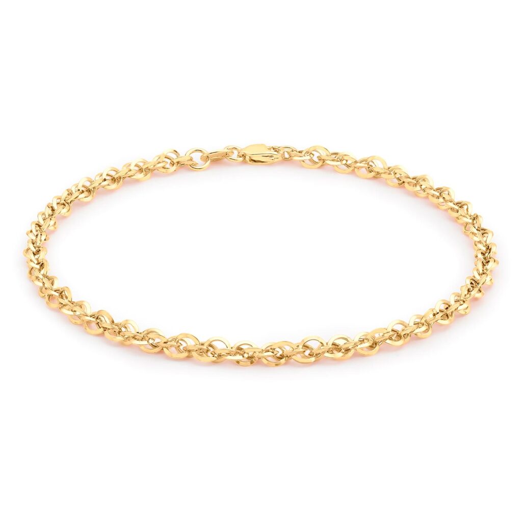 9ct Yellow Gold Diamond Cut Bracelet