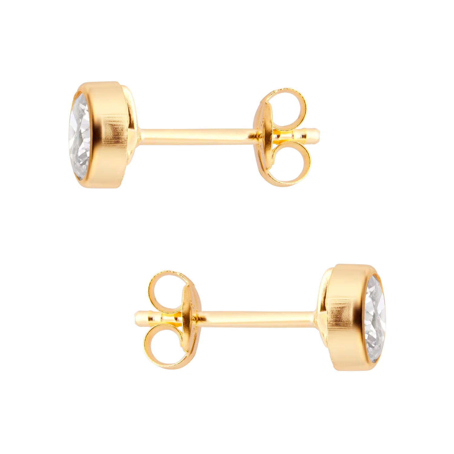 9ct Yellow Gold Bezel Set Pendant & Earring Set - Image 4