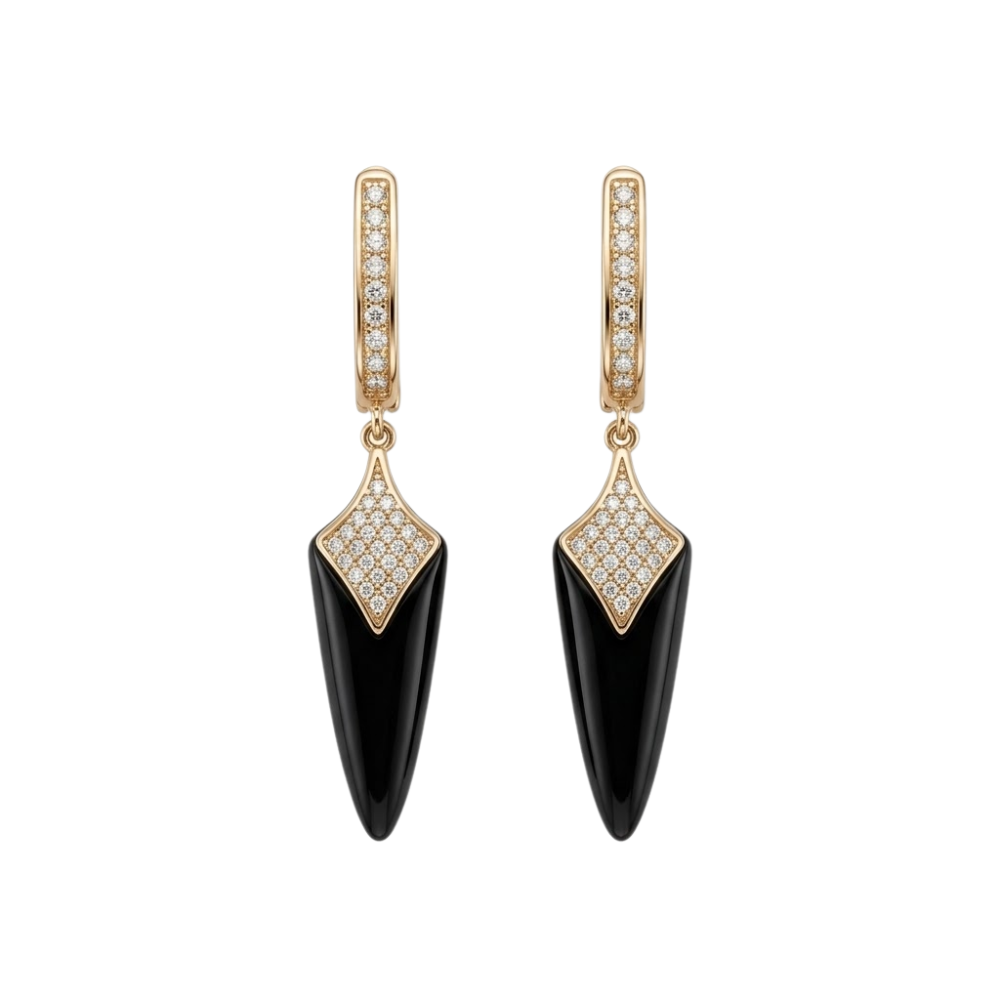 Black Diamond Drop Earrings