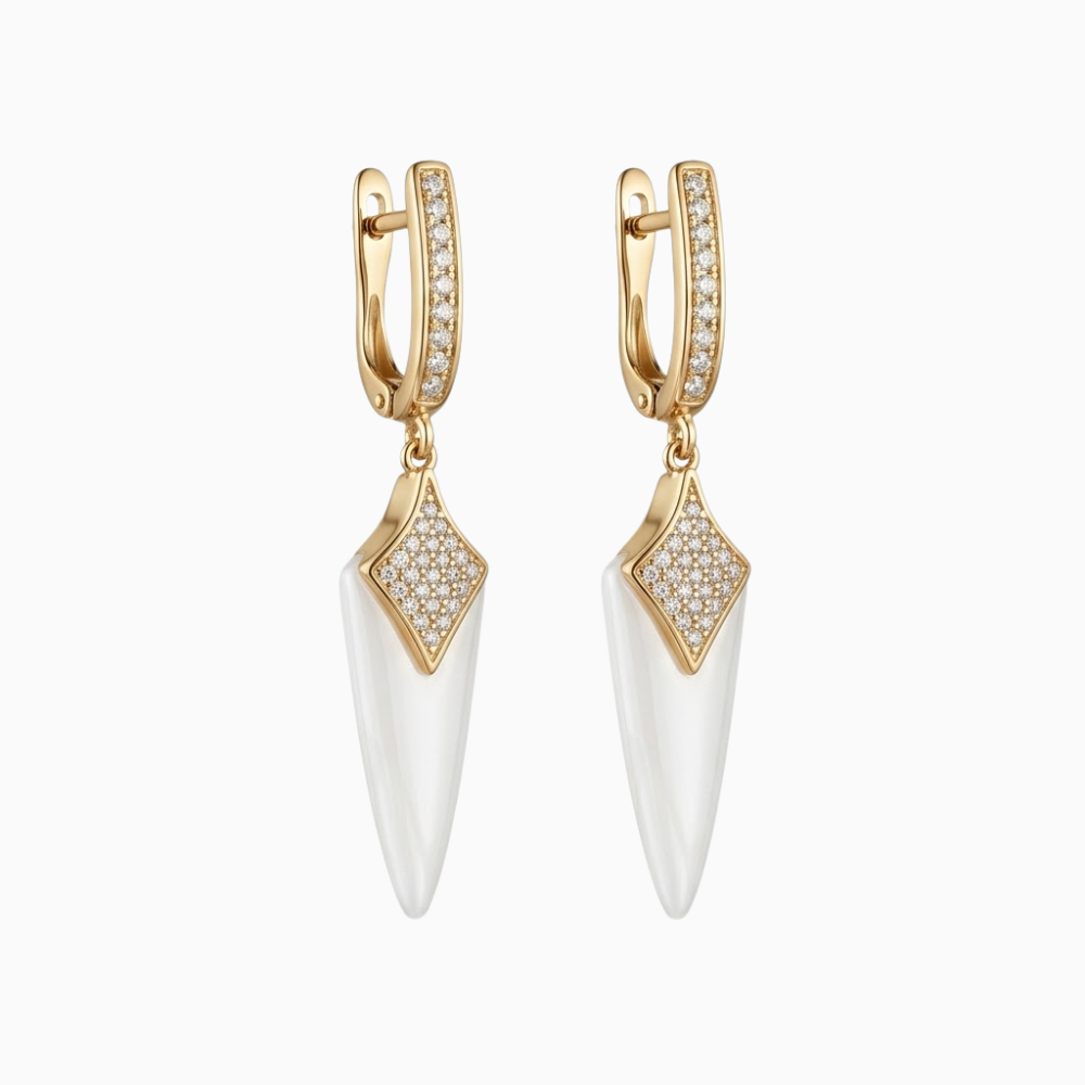 White diamond drop earing - Image 4