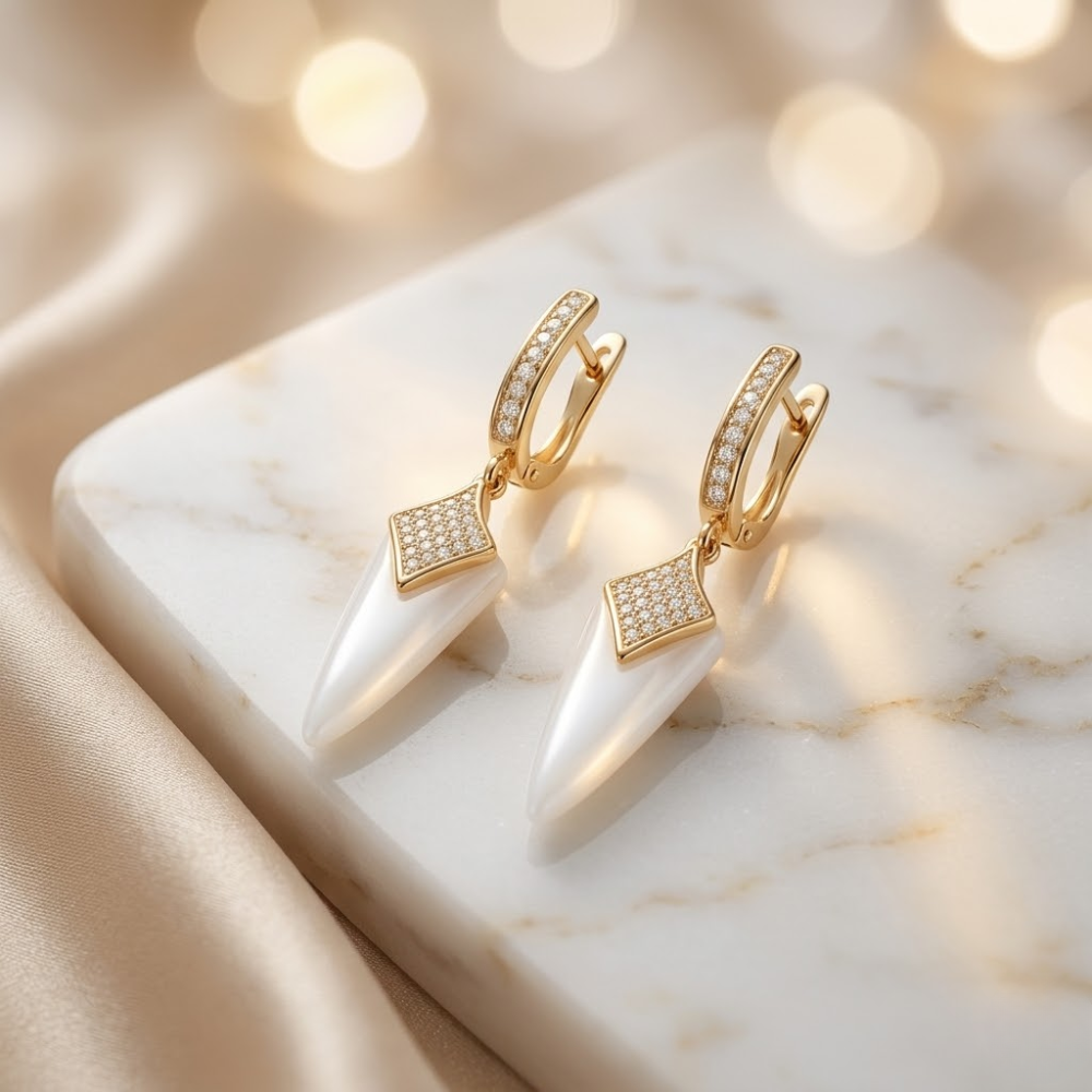 White diamond drop earing - Image 2
