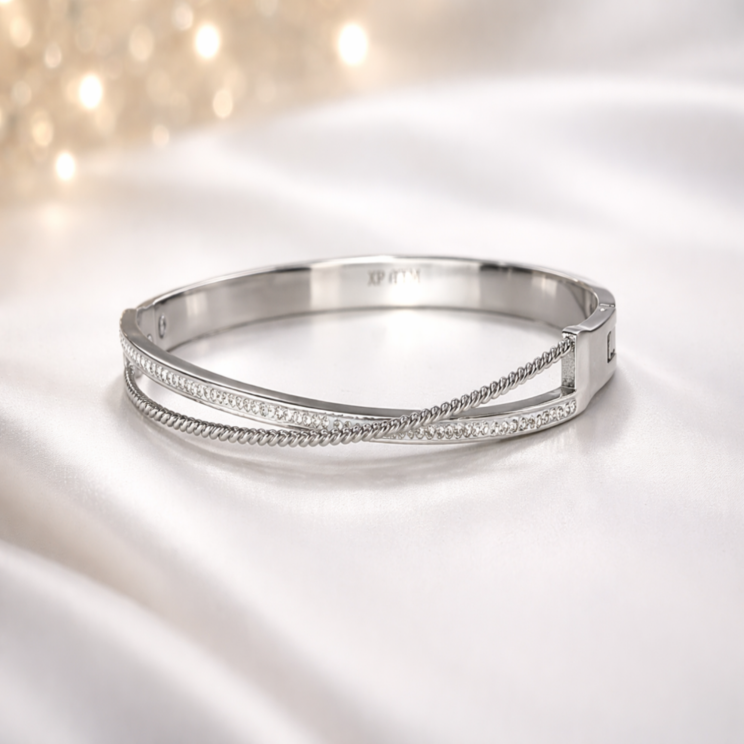 Silver Layer Bangle - Image 2