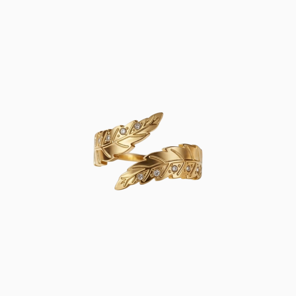 Golden Leaf Wrap Ring - Image 4