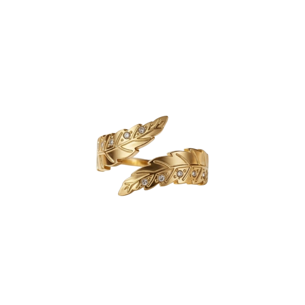 Golden Leaf Wrap Ring